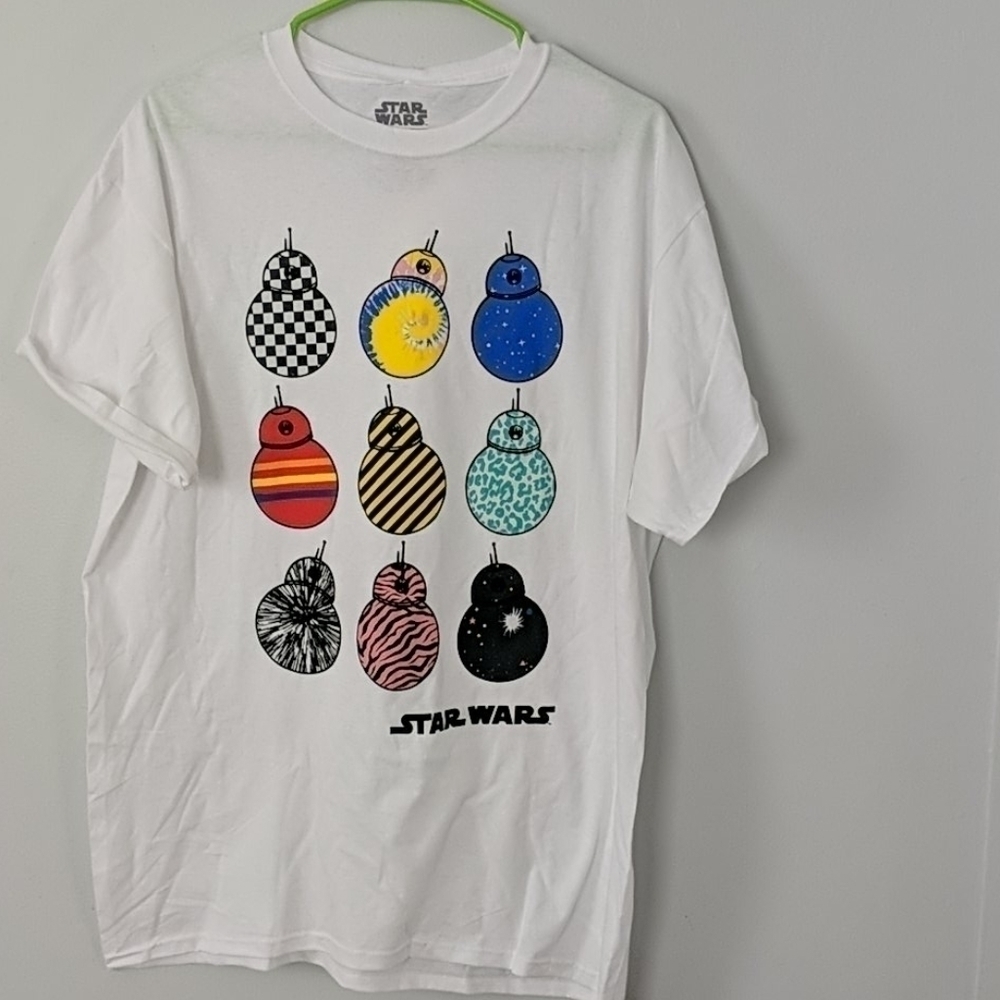 Star Wars bb8 multi color graphic design t shirt top